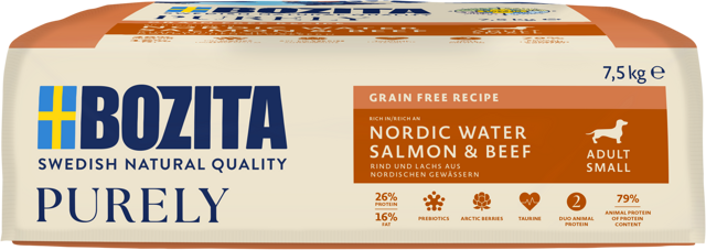 BOZITA Hunde-Trockenfutter Purely Adult Small Lachs & Rind